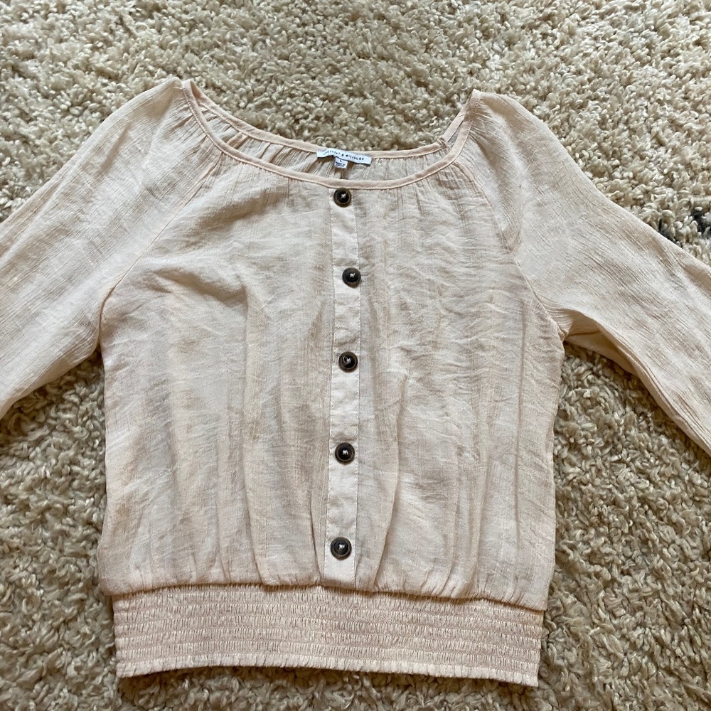 Tan Button Down Blouse